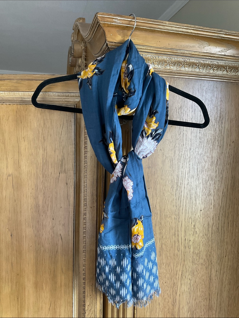 Loft Floral Blue and Yellow Scarf *pre-owned*